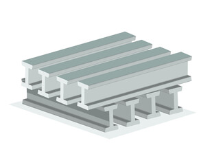 stack of steel beams, vector illustration 