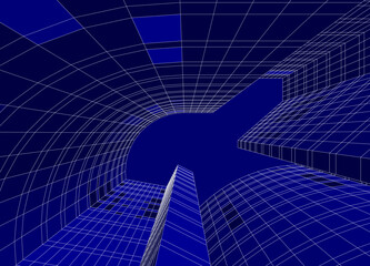 modern architecture digital drawing