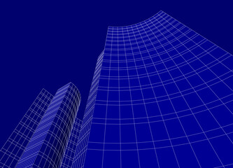 modern architecture digital drawing