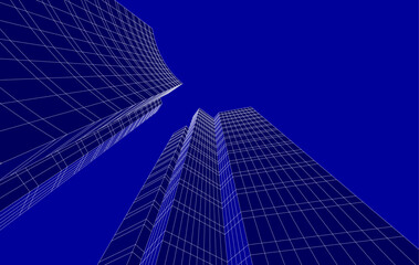 Fototapeta premium modern architecture digital drawing
