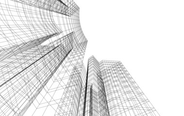 modern architecture digital drawing