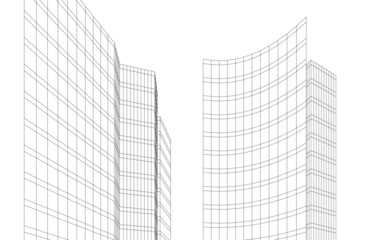 Fototapeta premium modern architecture digital drawing