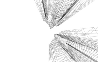 modern architecture digital drawing