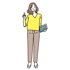 ビジネス女性の全身ベクターイラスト