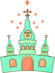 Church vector icon on white background.