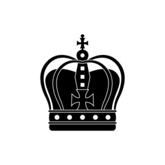 The crown badge is a symbol of monarchical power in black on a white background.