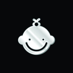 Baby Girl silver plated metallic icon