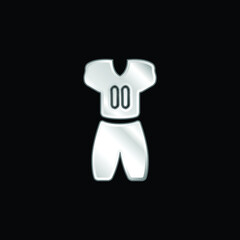 American Football Clothes silver plated metallic icon