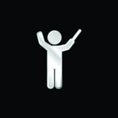 Bandmaster silver plated metallic icon