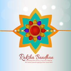 Flat design concept of happy rakhi invitation background