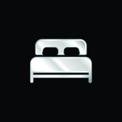 Bed silver plated metallic icon