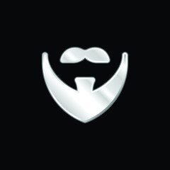 Beard silver plated metallic icon