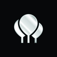 Balloons silver plated metallic icon