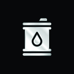 Barrel silver plated metallic icon