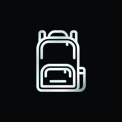 Backpack silver plated metallic icon
