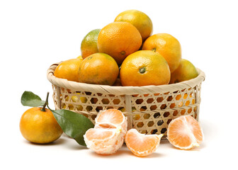 tangerine orange on white background 