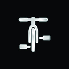Bicycle silver plated metallic icon