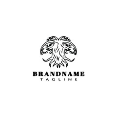 Fototapeta premium tree with roots logo creative icon design template black isolated vector illustration