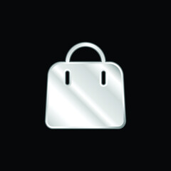 Big Hand Bag silver plated metallic icon