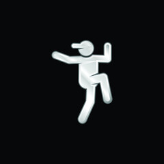 Breakdance silver plated metallic icon