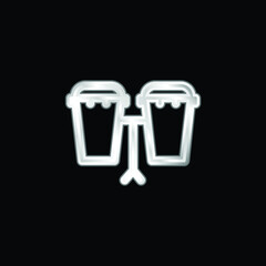Bongos silver plated metallic icon