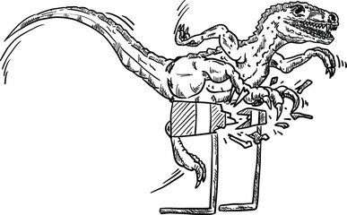 sport dinosaur illustration isolated on backgroud