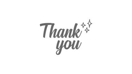 Thank you handwritten inscription with sparkles. Hand drawn lettering. Thanks calligraphic message design. Vector illustration.