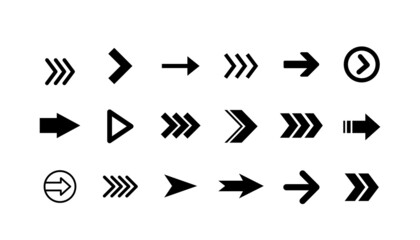 Arrow icon collection. Set of vector arrows.