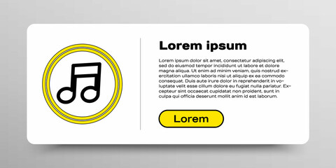 Line Music note, tone icon isolated on white background. Colorful outline concept. Vector