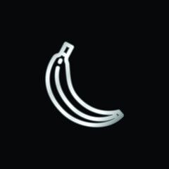 Banana silver plated metallic icon