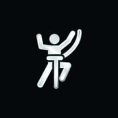 Adventure silver plated metallic icon