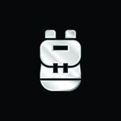 Obraz premium Backpack silver plated metallic icon