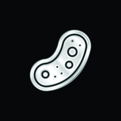 Bacteria silver plated metallic icon