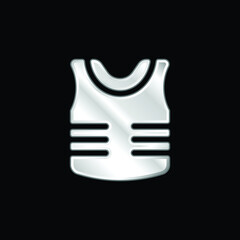 Armor silver plated metallic icon