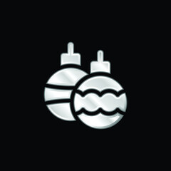 Bauble silver plated metallic icon