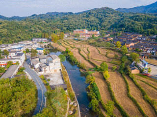 Obraz premium Scenery of Tianpu Dawan Ancient Town, Xinyang, Henan