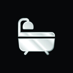 Bath silver plated metallic icon