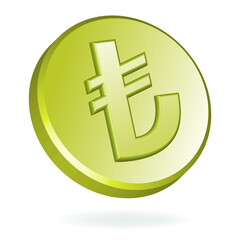Fototapeta premium turkish lira coin, vector illustration 