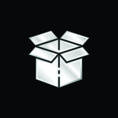 Box silver plated metallic icon