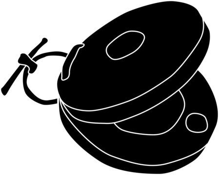 black castanets musical instrument silhouette clip art preview