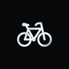 Fototapeta premium Bicycle silver plated metallic icon