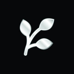 Branch silver plated metallic icon