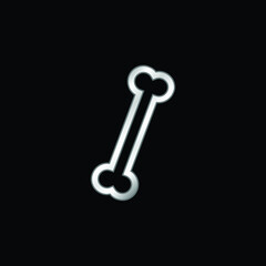 Bone Outline Variant silver plated metallic icon