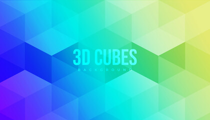 Abstract gradient background with 3D cubes