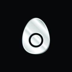 Boiled Egg silver plated metallic icon