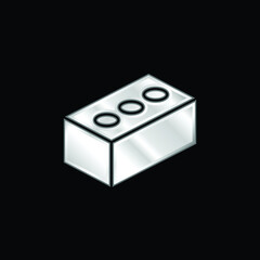 Brick silver plated metallic icon