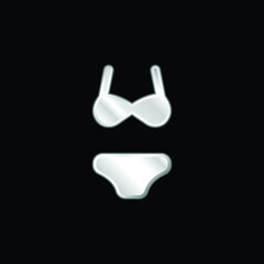 Bikini silver plated metallic icon