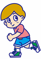 ストリート系ファッションの男の子