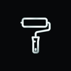 Big Paint Roller silver plated metallic icon