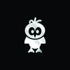 Bird silver plated metallic icon